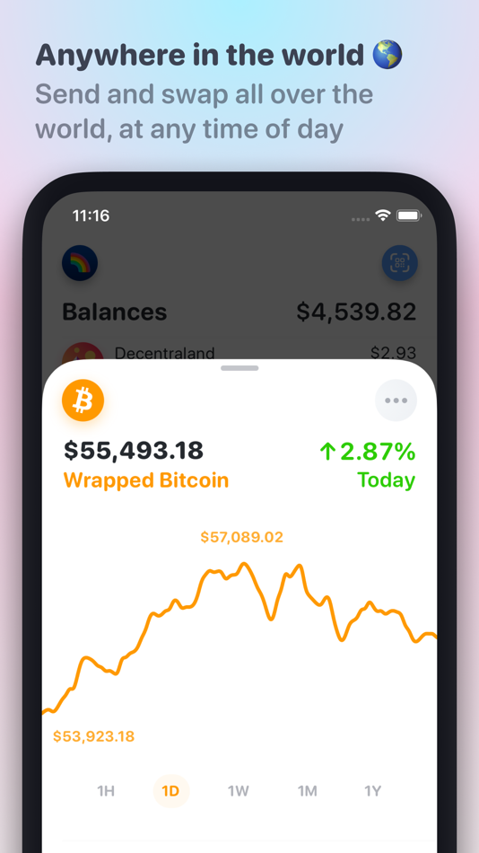screenshot of Rainbow Wallet